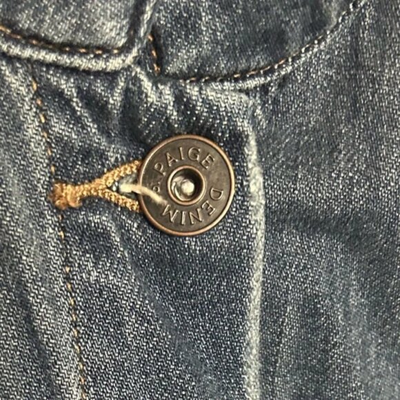 Paige Denim Women’s Trucker Distressed Jean Jacket Size Medium Junya Destructed - Picture 5 of 11